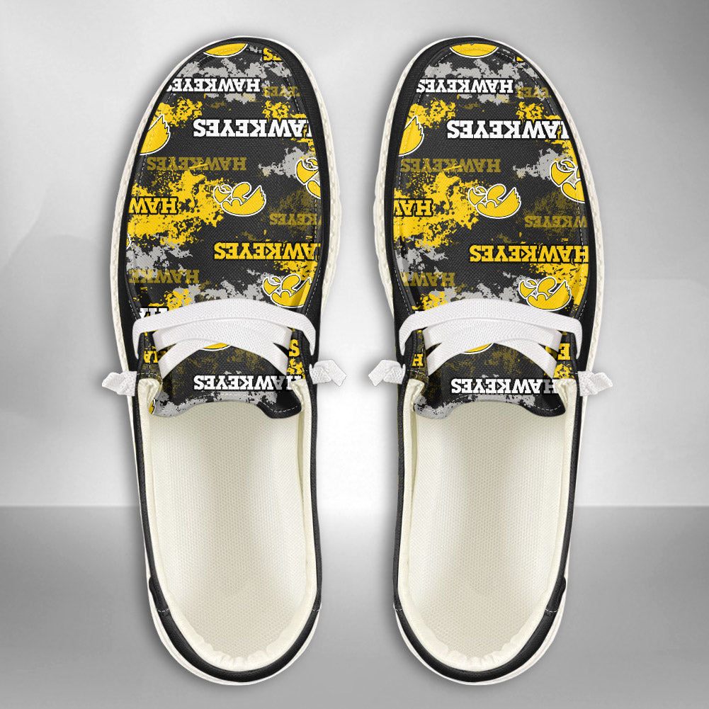 NCAA Iowa Hawkeyes Custom Name Hey Dude Shoes 05 M79