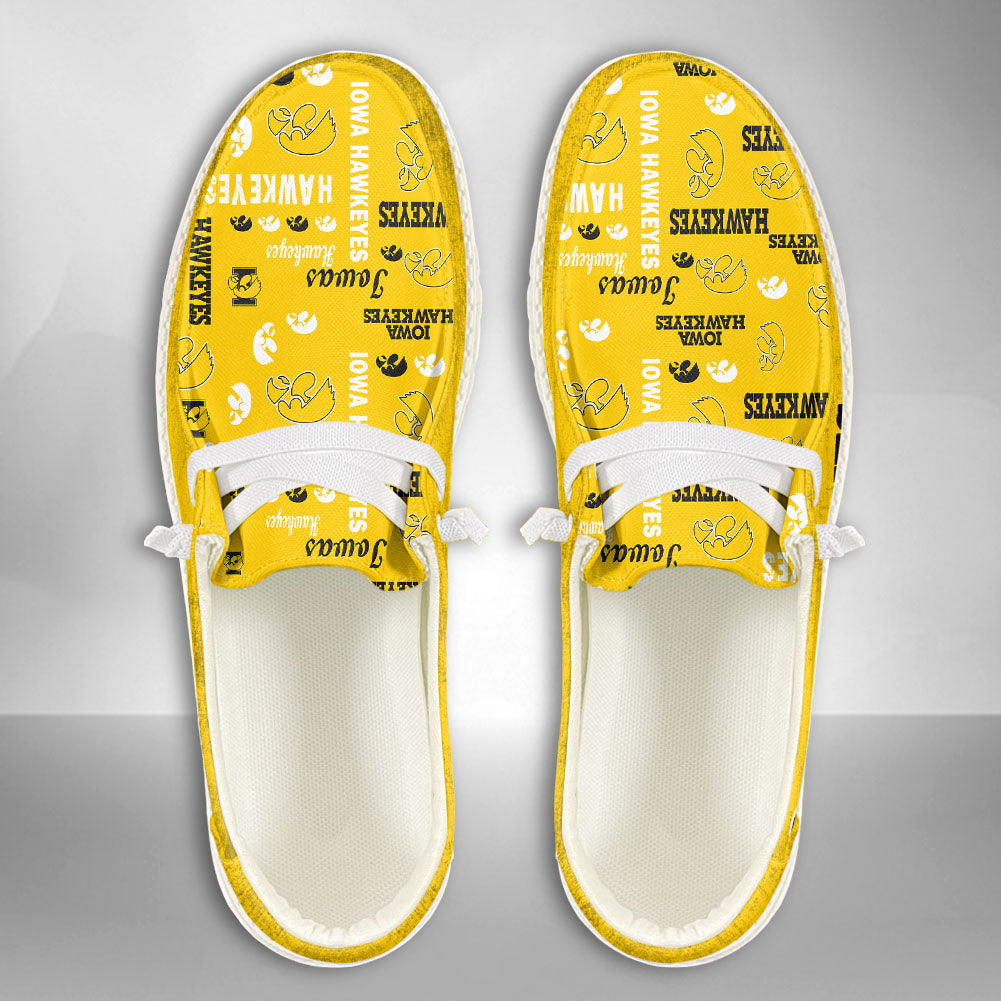 NCAA Iowa Hawkeyes Custom Name Hey Dude Shoes 06 M79