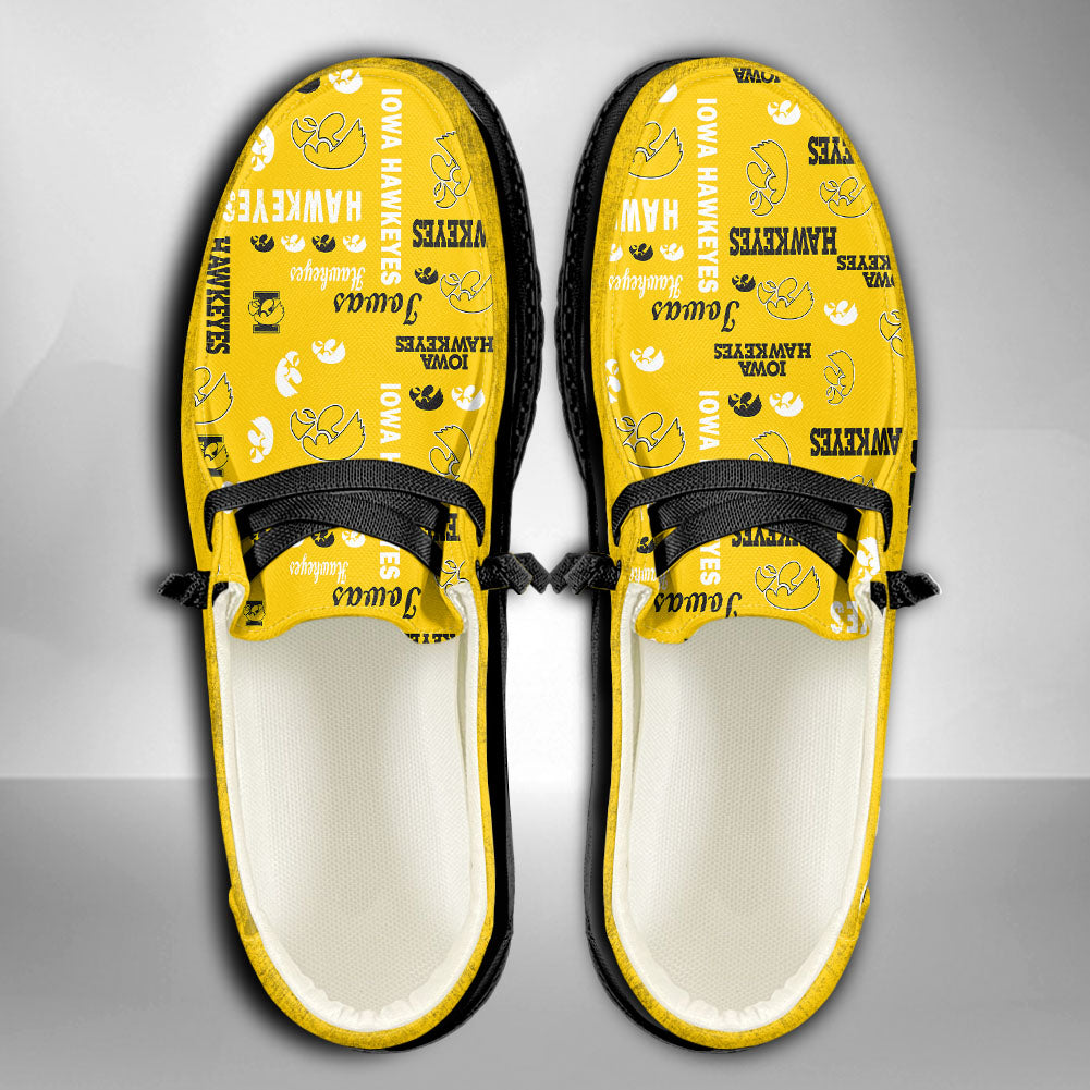 NCAA Iowa Hawkeyes Custom Name Hey Dude Shoes 06 M79