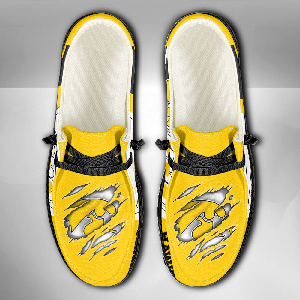 NCAA Iowa Hawkeyes Custom Name Hey Dude Shoes 07 M7