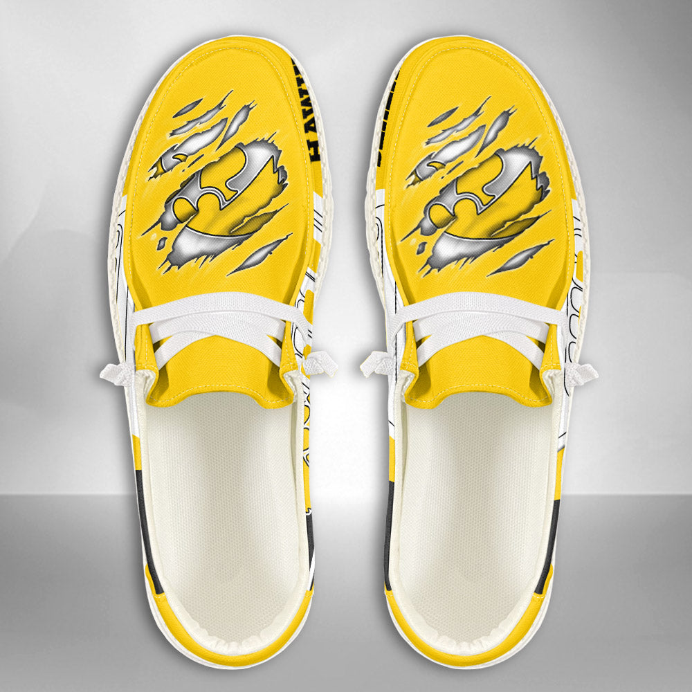 NCAA Iowa Hawkeyes Custom Name Hey Dude Shoes 07 M7