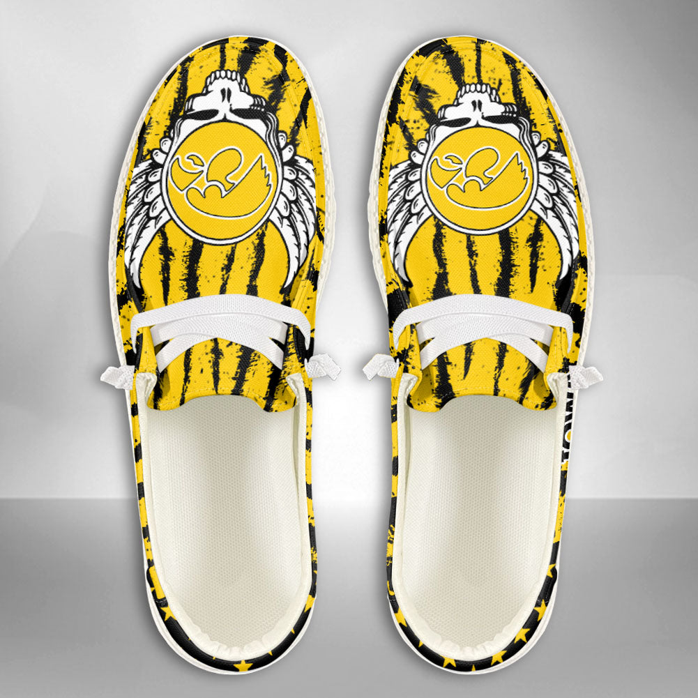NCAA Iowa Hawkeyes Custom Name Hey Dude Shoes 08 M7