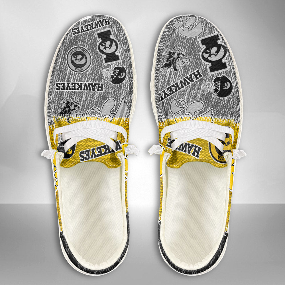 NCAA Iowa Hawkeyes Custom Name Hey Dude Shoes 08 M79