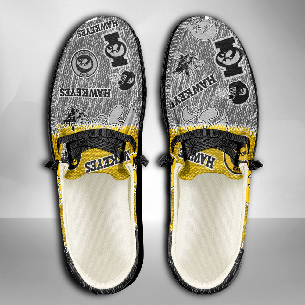 NCAA Iowa Hawkeyes Custom Name Hey Dude Shoes 08 M79