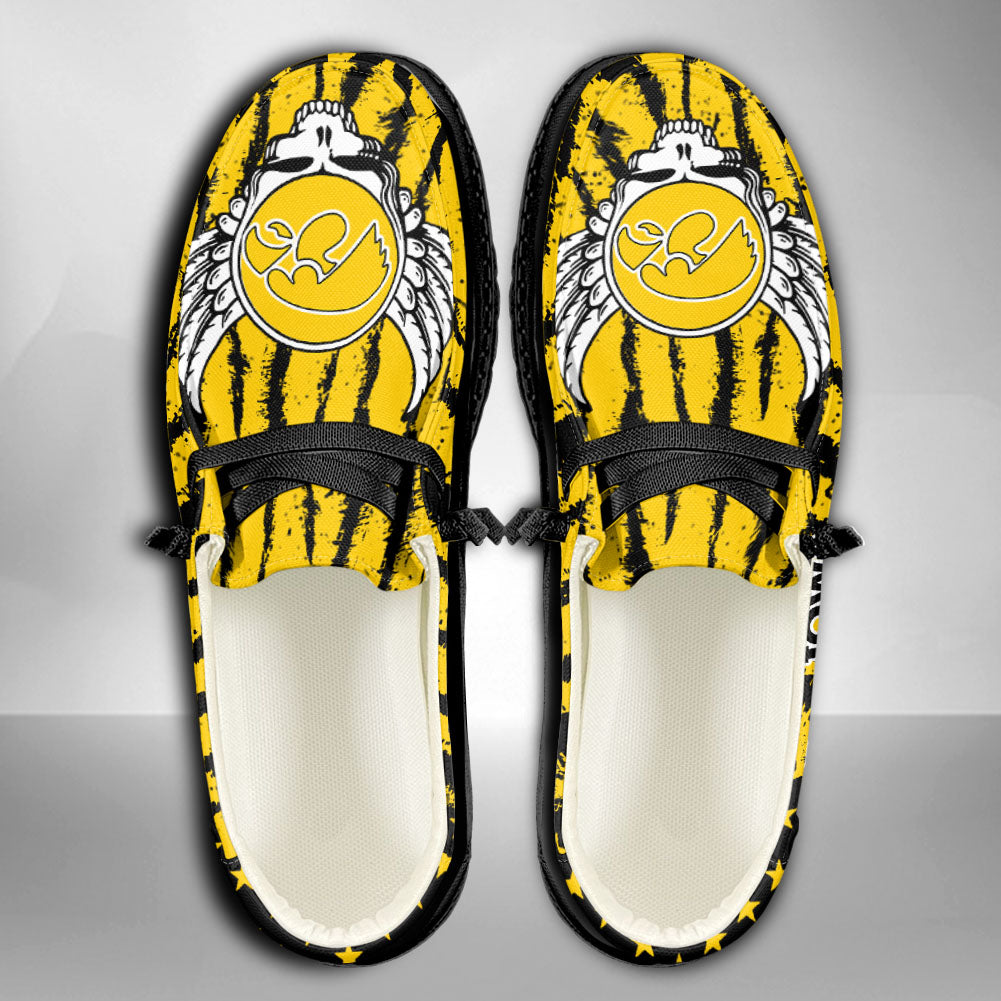 NCAA Iowa Hawkeyes Custom Name Hey Dude Shoes 12 M79