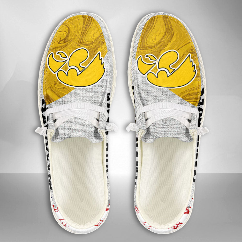 NCAA Iowa Hawkeyes Custom Name Hey Dude Shoes 13 M79