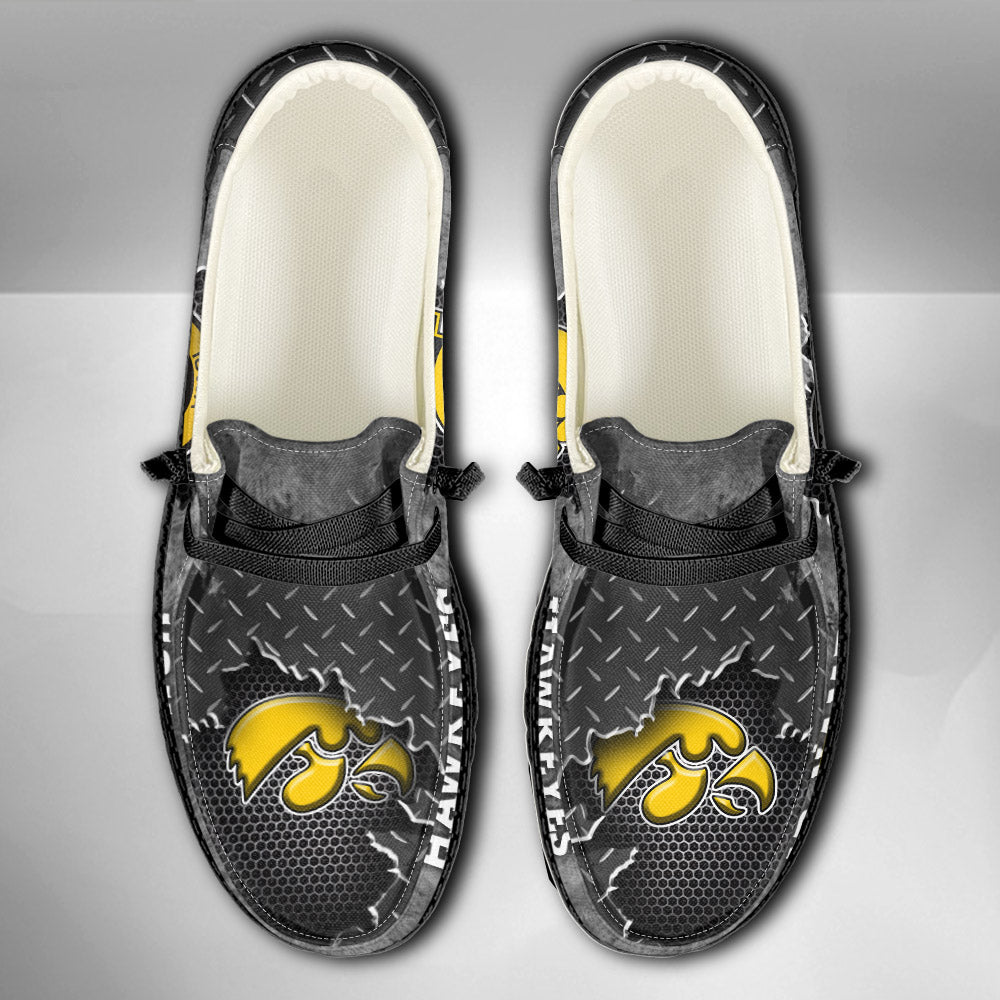 NCAA Iowa Hawkeyes Custom Name Hey Dude Shoes 15 M79