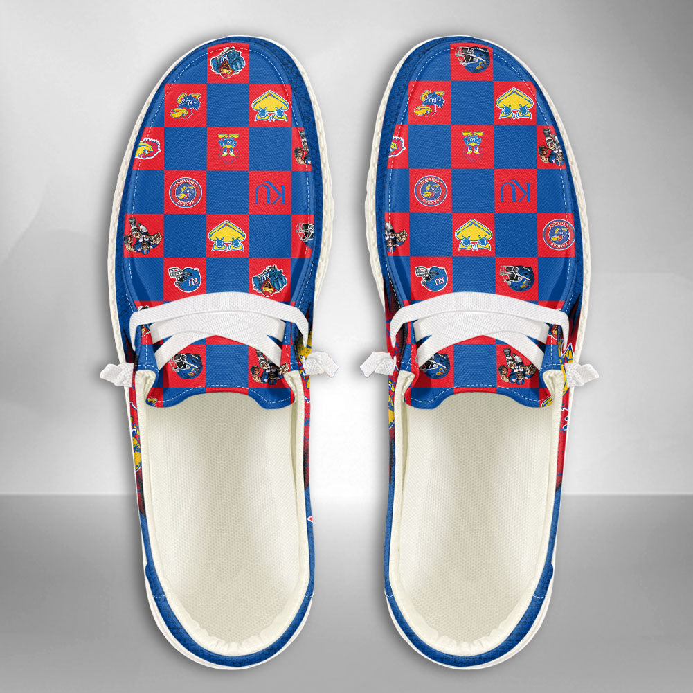 NCAA Kansas Jayhawks Custom Name Hey Dude Shoes 01 CH1