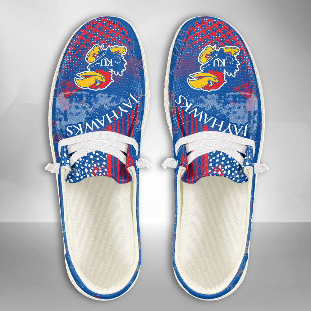 NCAA Kansas Jayhawks Custom Name Hey Dude Shoes 03 M7