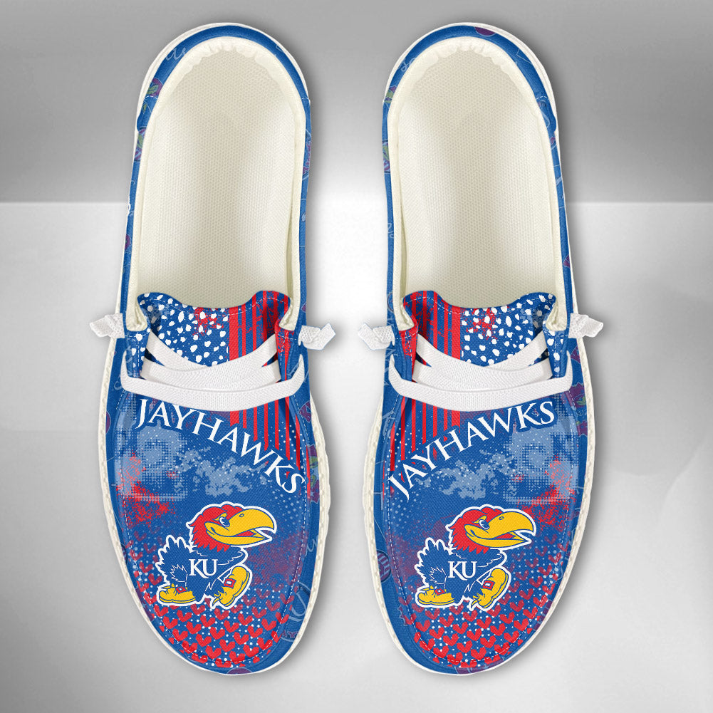 NCAA Kansas Jayhawks Custom Name Hey Dude Shoes 03 M7