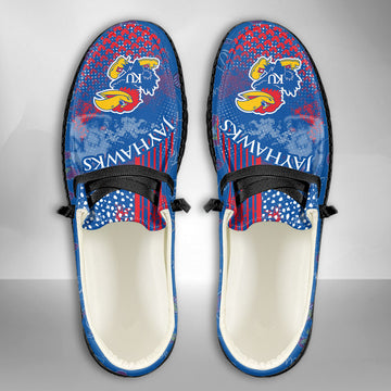 NCAA Kansas Jayhawks Custom Name Hey Dude Shoes 03 M7