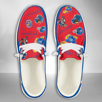 NCAA Kansas Jayhawks Custom Name Hey Dude Shoes 04