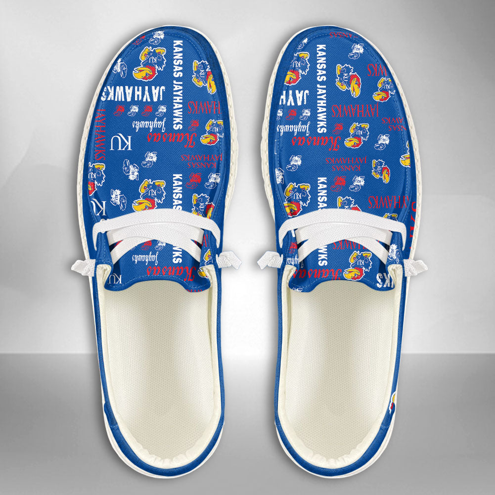 NCAA Kansas Jayhawks Custom Name Hey Dude Shoes 04 M12
