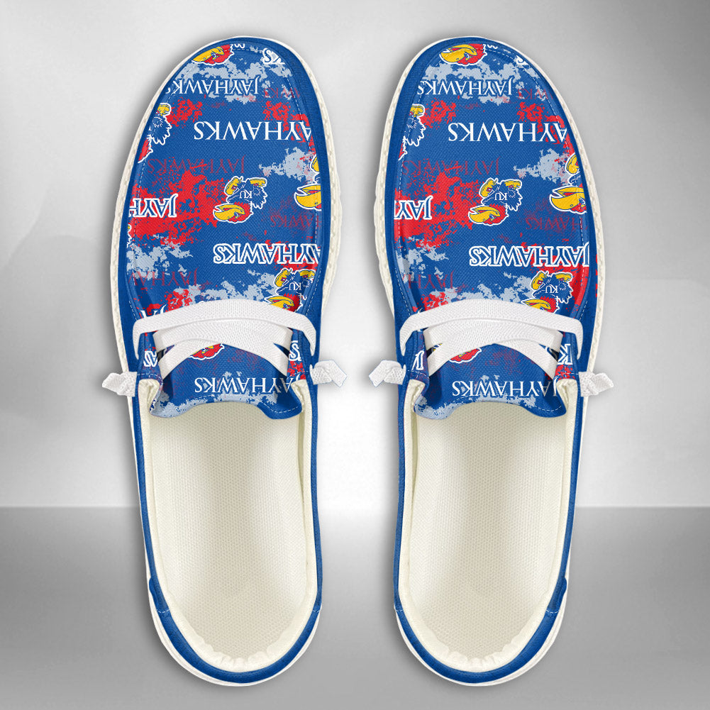 NCAA Kansas Jayhawks Custom Name Hey Dude Shoes 05 M22
