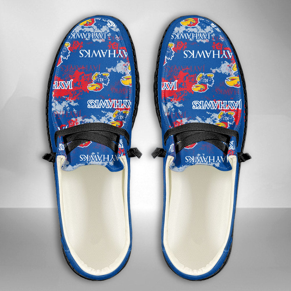 NCAA Kansas Jayhawks Custom Name Hey Dude Shoes 05 M22