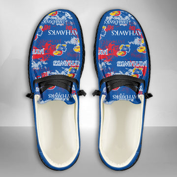 NCAA Kansas Jayhawks Custom Name Hey Dude Shoes 05 M22