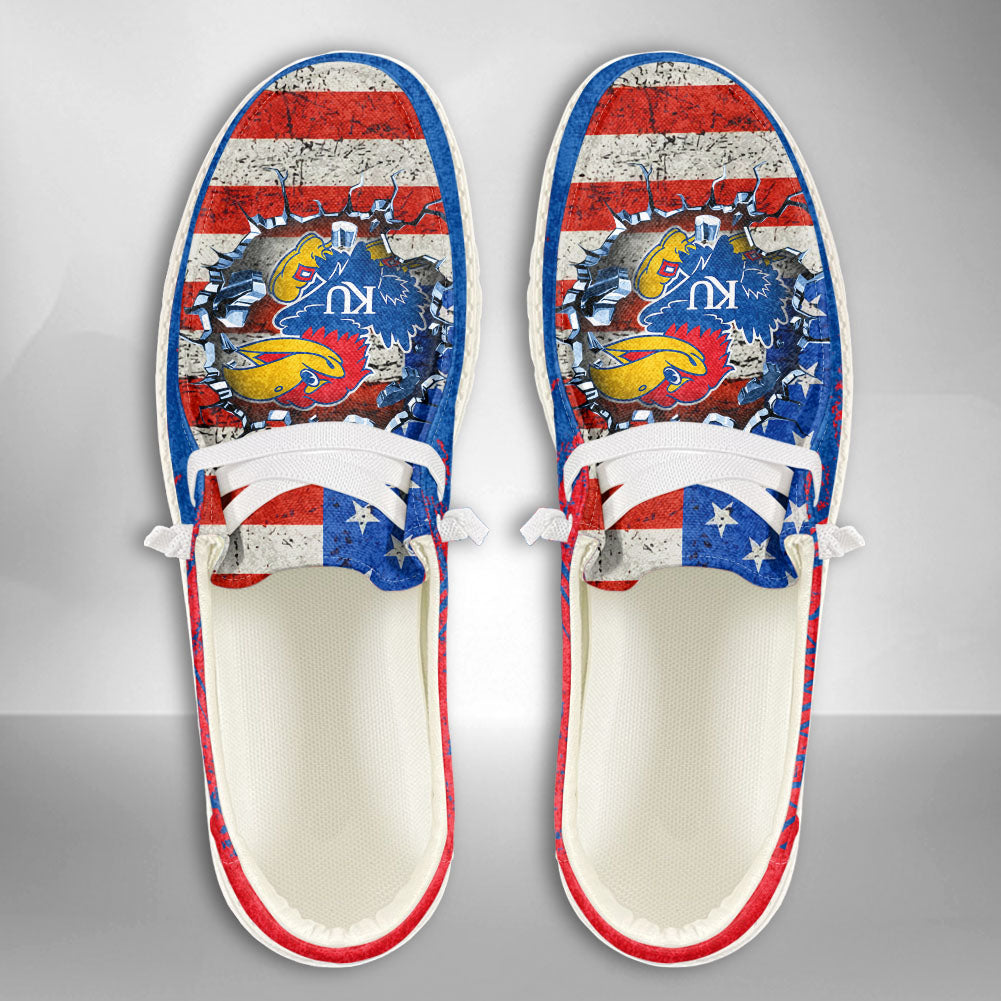 NCAA Kansas Jayhawks Custom Name Hey Dude Shoes 07 M79