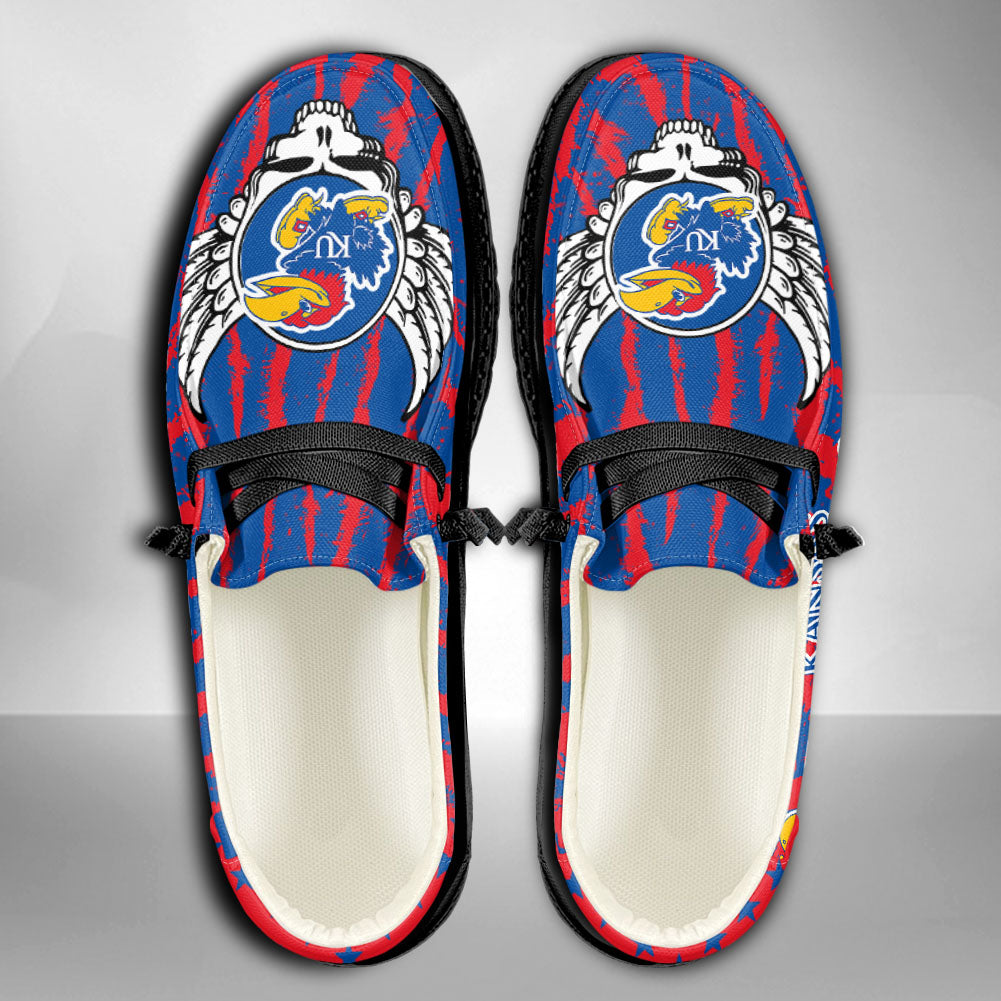 NCAA Kansas Jayhawks Custom Name Hey Dude Shoes 08 M7