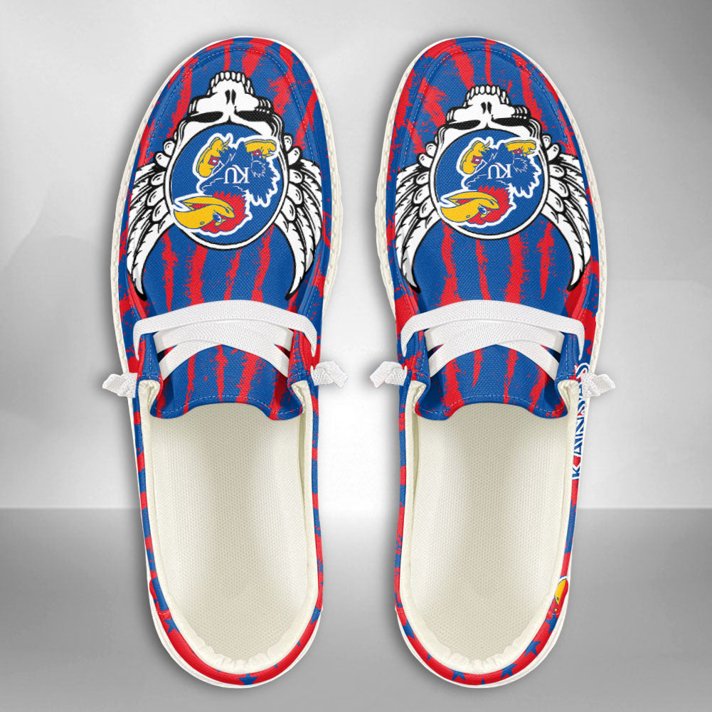 NCAA Kansas Jayhawks Custom Name Hey Dude Shoes 08 M7