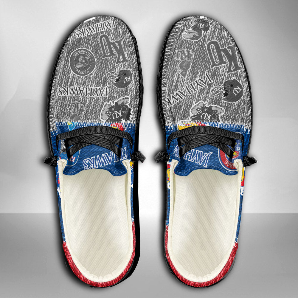 NCAA Kansas Jayhawks Custom Name Hey Dude Shoes 08 M79