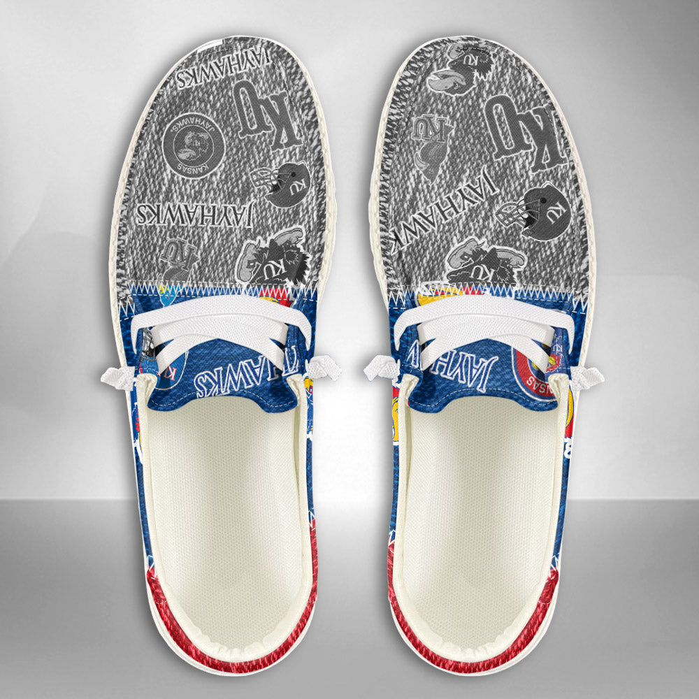 NCAA Kansas Jayhawks Custom Name Hey Dude Shoes 08 M79