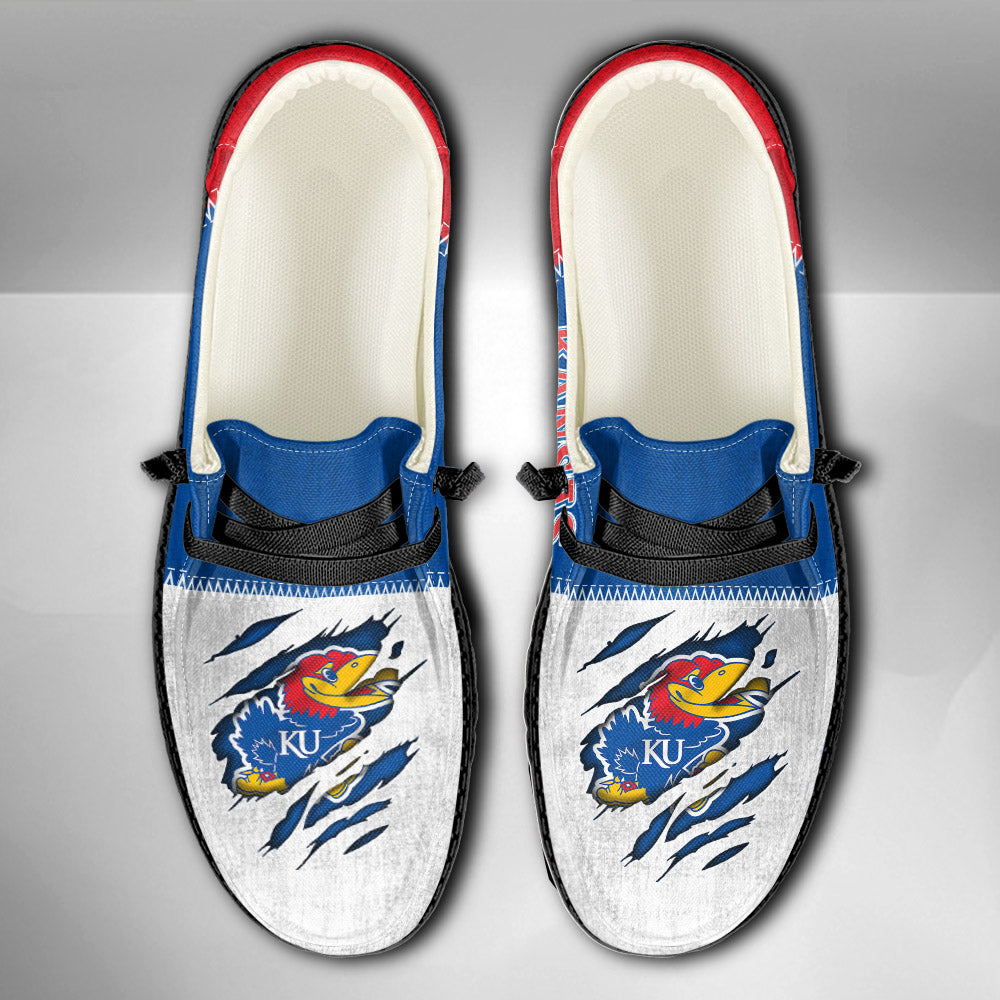 NCAA Kansas Jayhawks Custom Name Hey Dude Shoes 09 M79