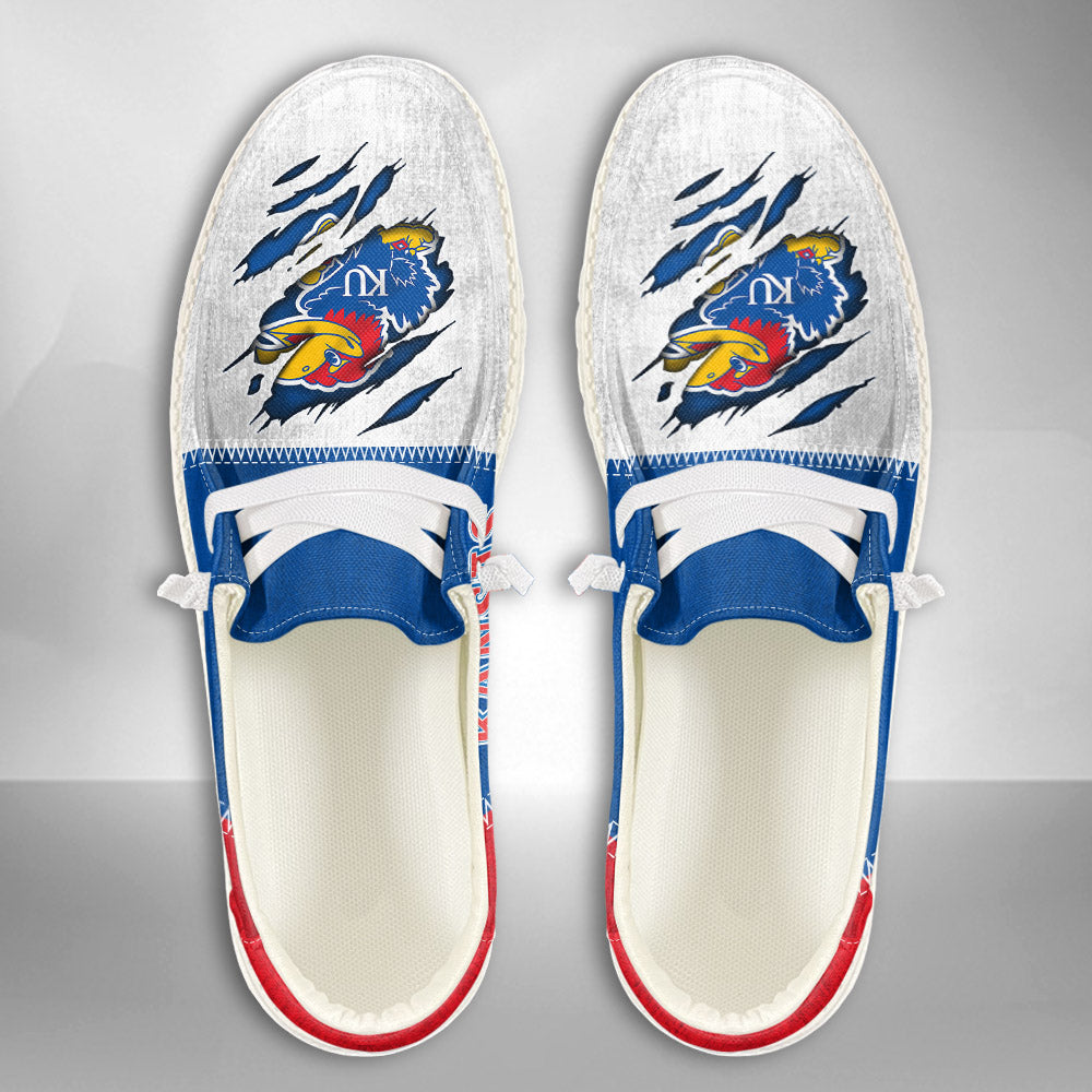 NCAA Kansas Jayhawks Custom Name Hey Dude Shoes 09 M79