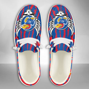NCAA Kansas Jayhawks Custom Name Hey Dude Shoes 12 M79
