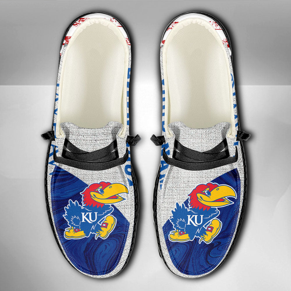 NCAA Kansas Jayhawks Custom Name Hey Dude Shoes 13 M79