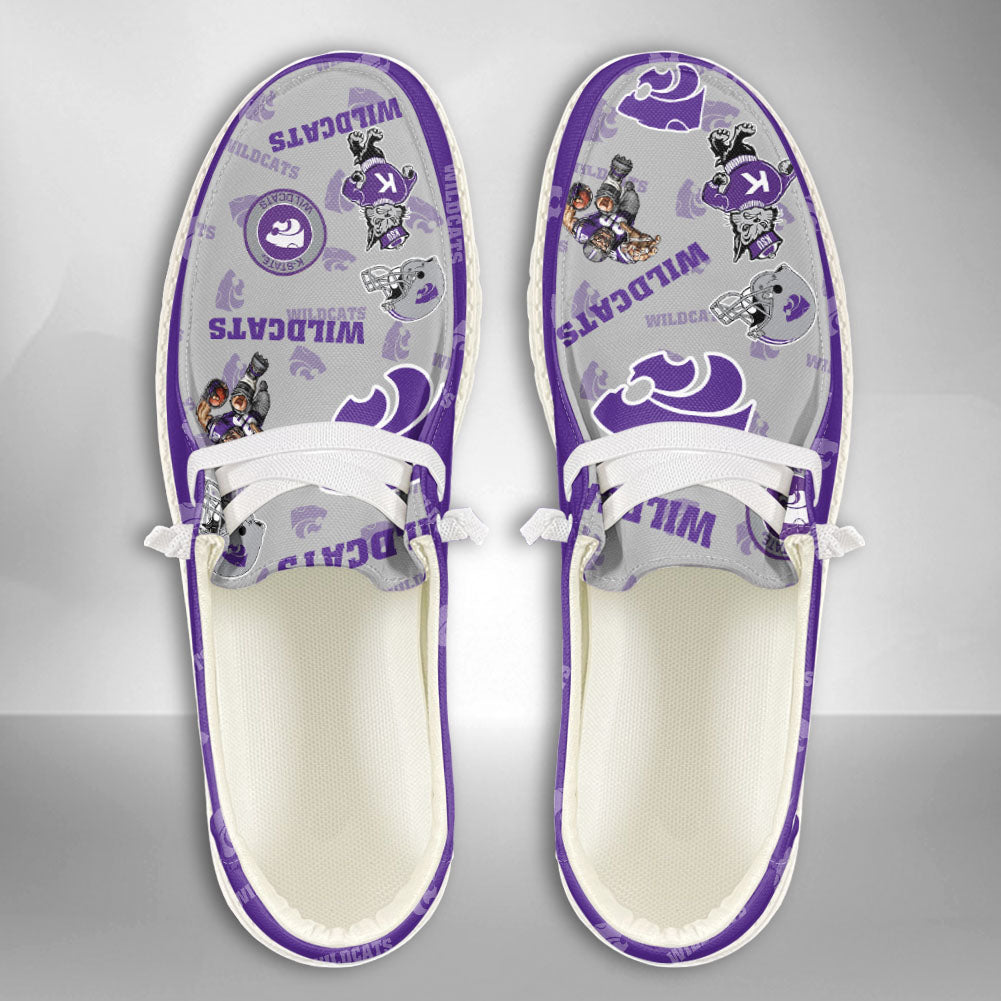 NCAA Kansas State Wildcats Custom Name Hey Dude Shoes 01 M7