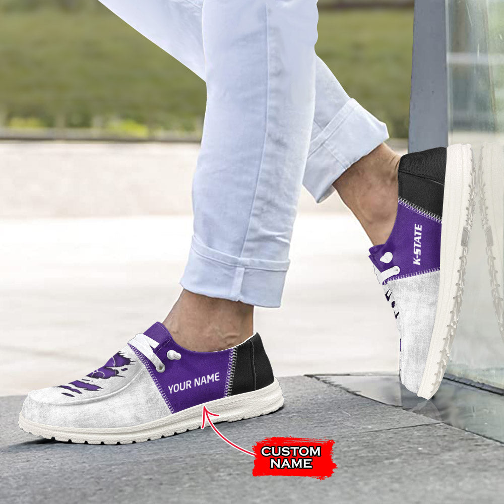 NCAA Kansas State Wildcats Custom Name Hey Dude Shoes 09 M79