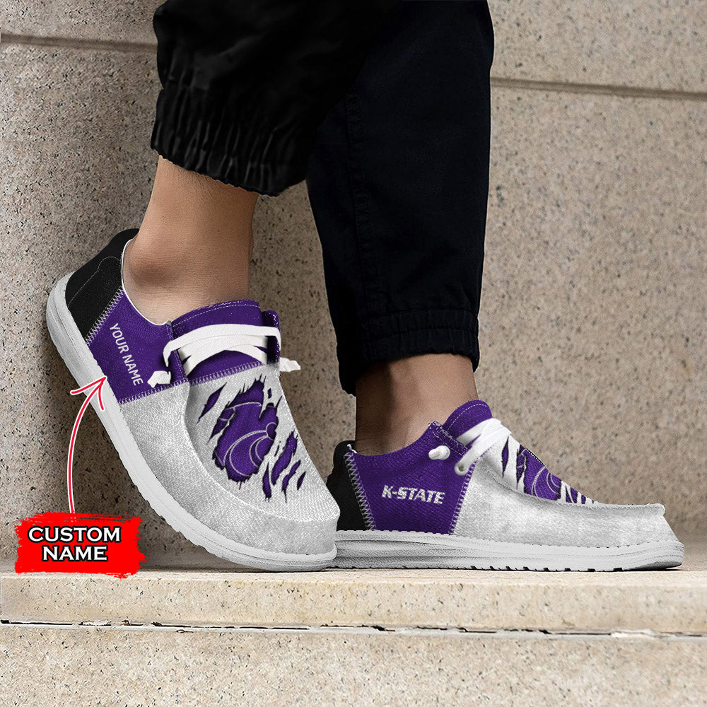 NCAA Kansas State Wildcats Custom Name Hey Dude Shoes 09 M79