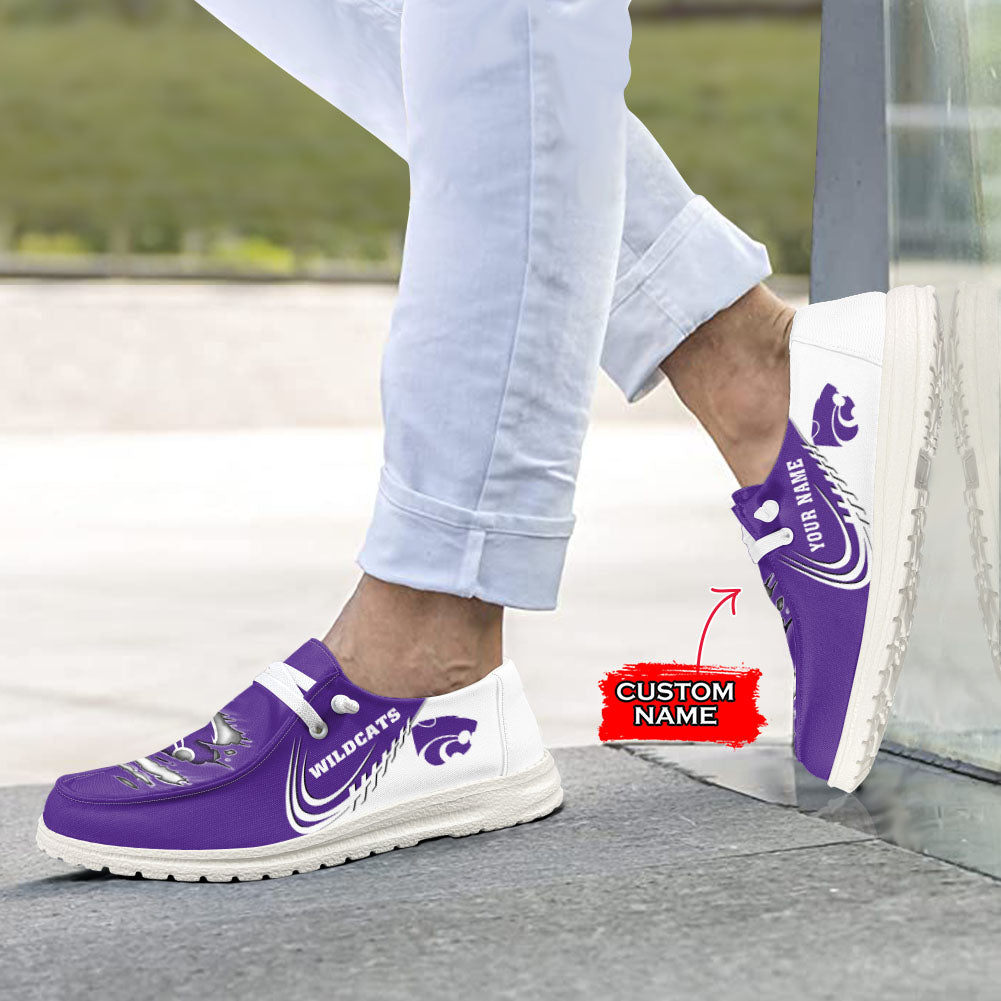 NCAA Kansas State Wildcats Custom Name Hey Dude Shoes 10 M79
