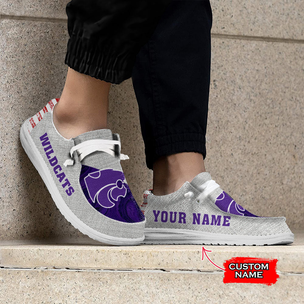 NCAA Kansas State Wildcats Custom Name Hey Dude Shoes 13 M79