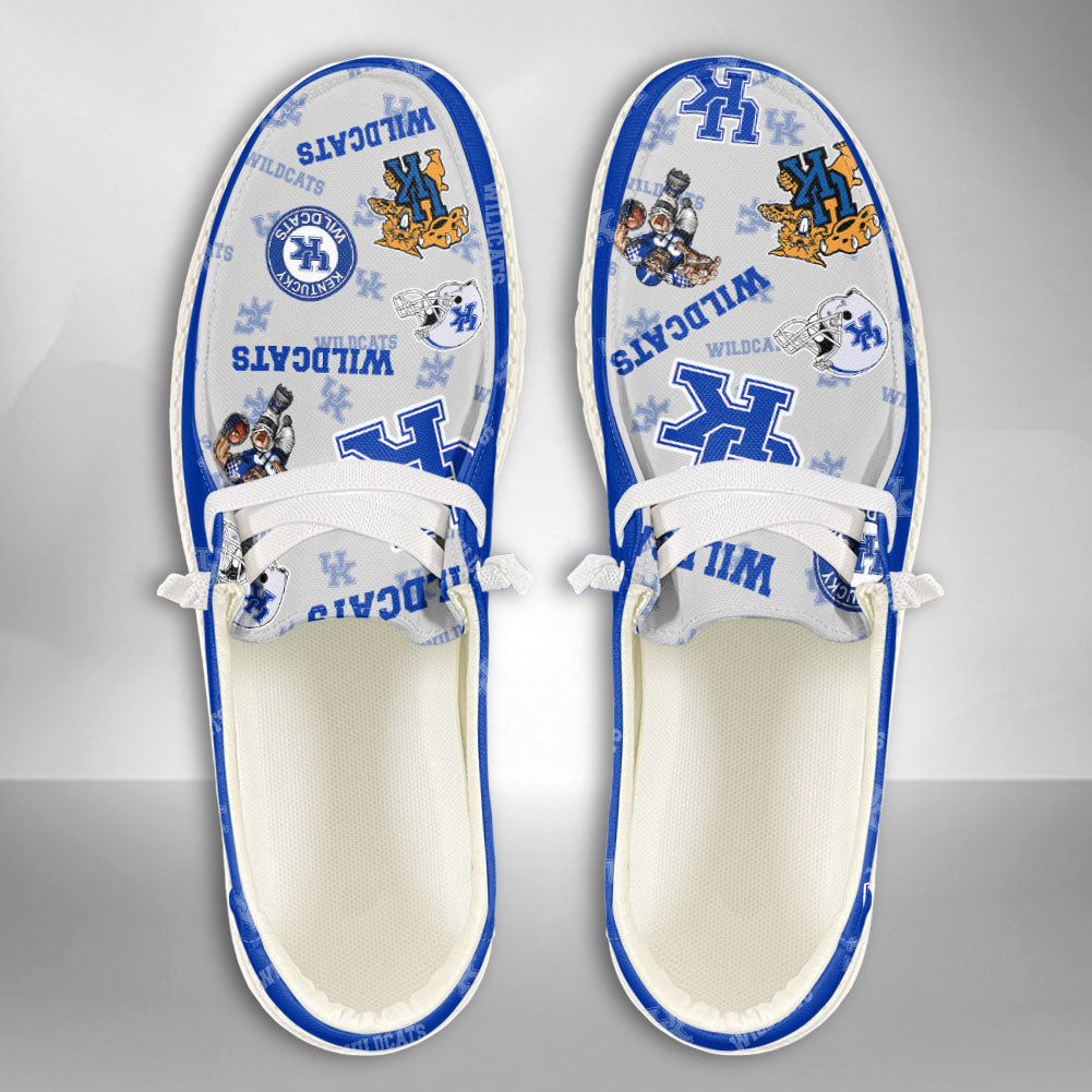 NCAA Kentucky Wildcats Custom Name Hey Dude Shoes 01