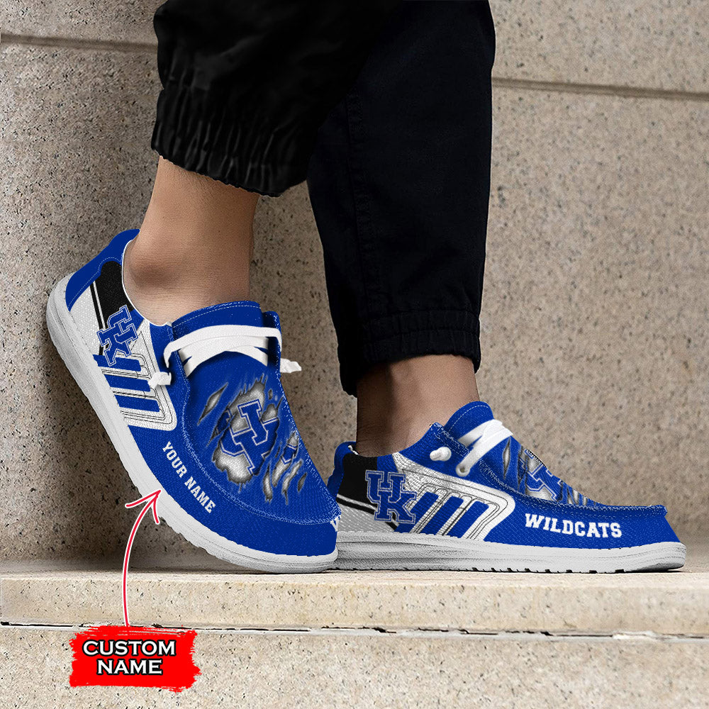 NCAA Kentucky Wildcats Custom Name Hey Dude Shoes 07 M7