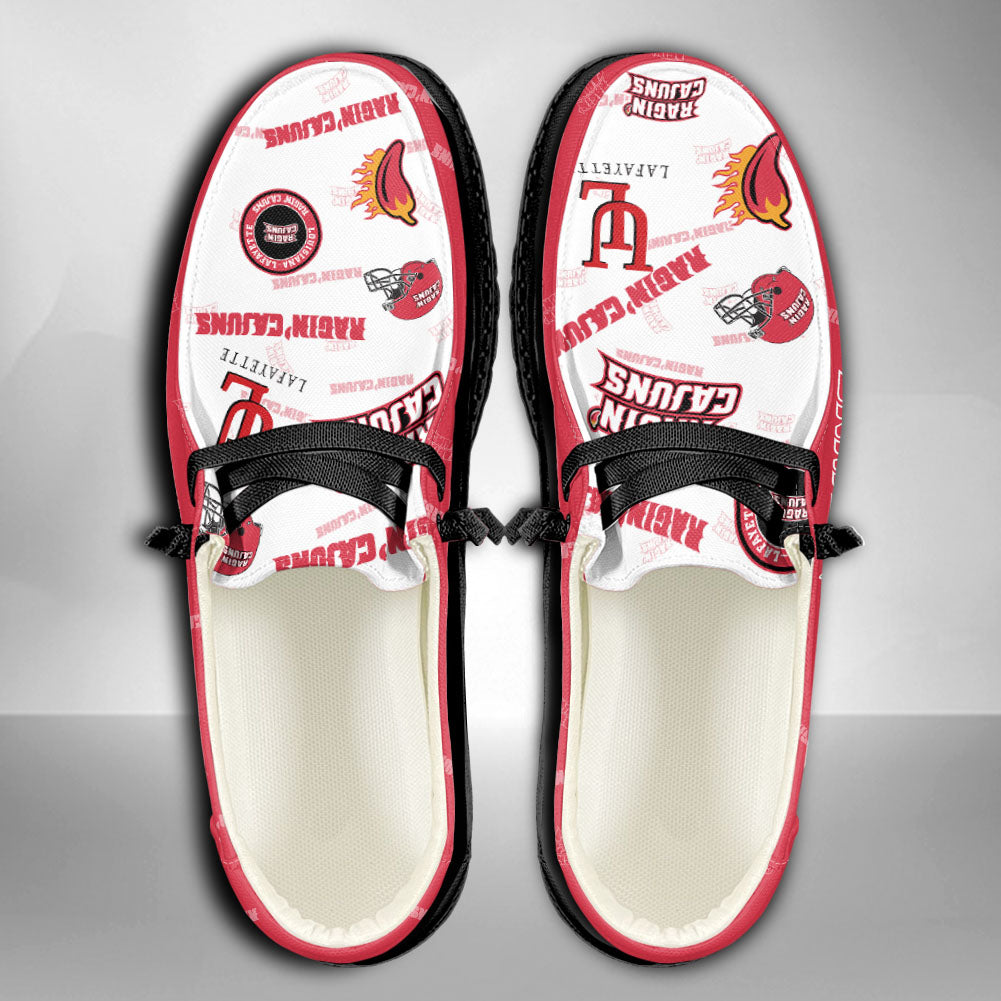 NCAA Louisiana Lafayette Ragin' Cajuns Custom Name Hey Dude Shoes 01 M7