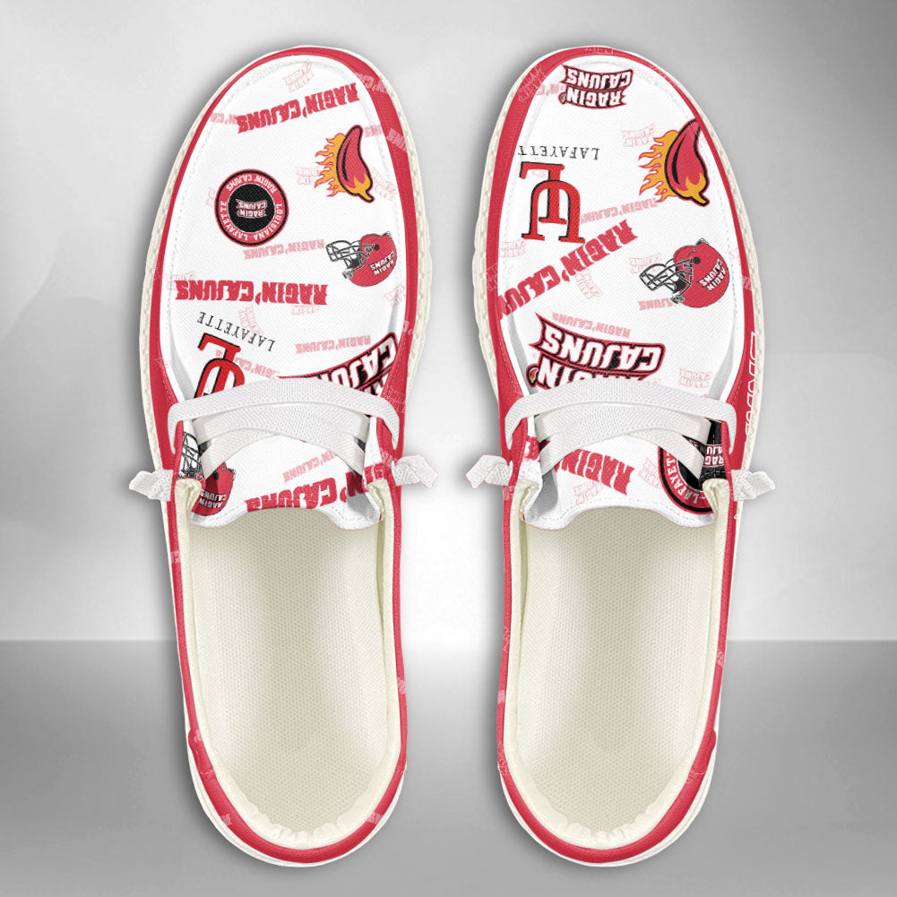 NCAA Louisiana Lafayette Ragin' Cajuns Custom Name Hey Dude Shoes 04 M79