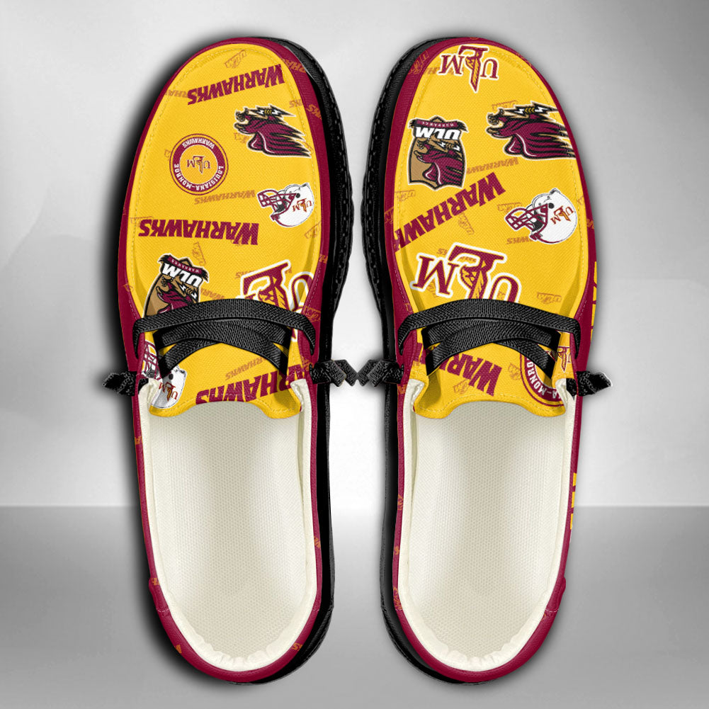 NCAA Louisiana Monroe Warhawks Custom Name Hey Dude Shoes 02 M12