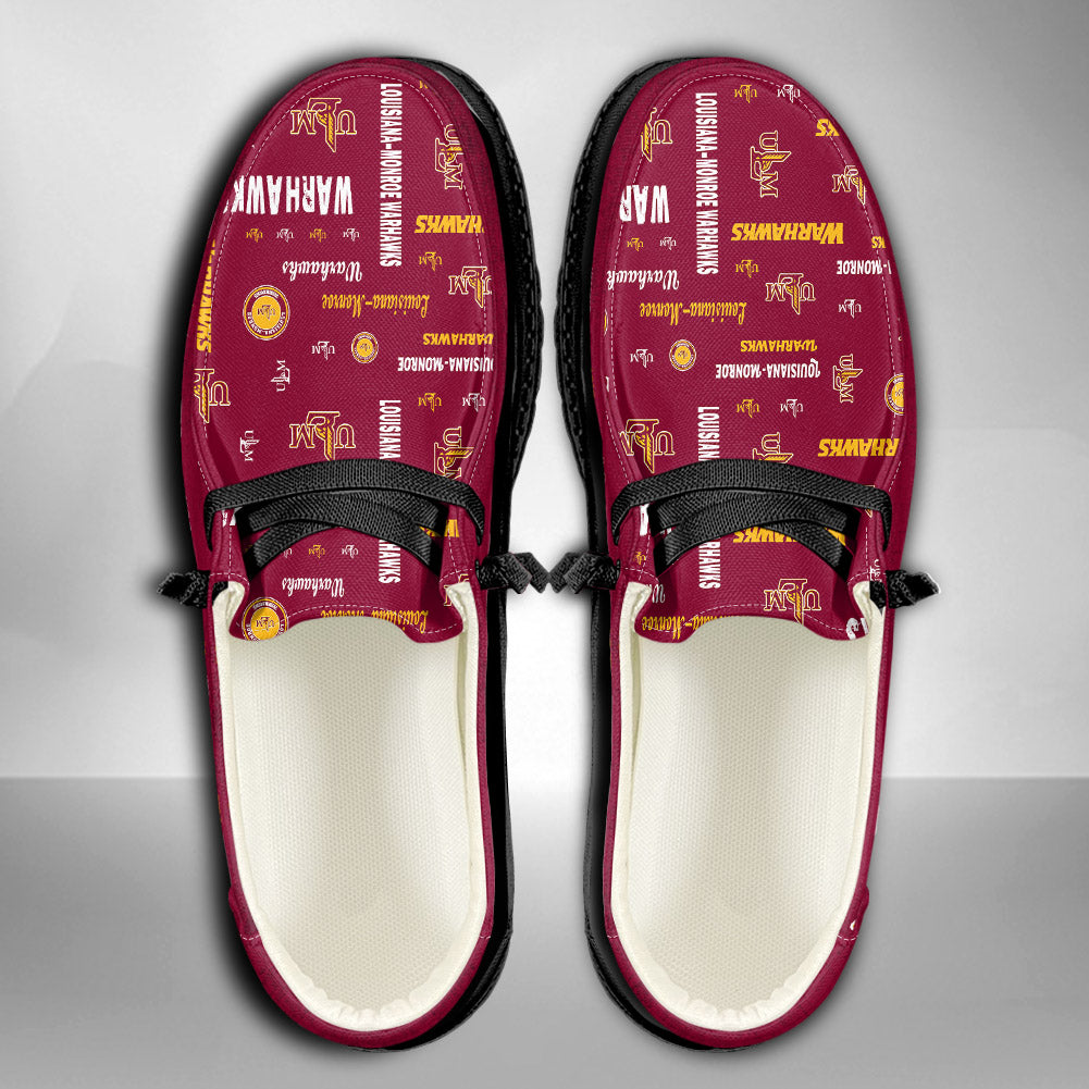 NCAA Louisiana Monroe Warhawks Custom Name Hey Dude Shoes 04 M7
