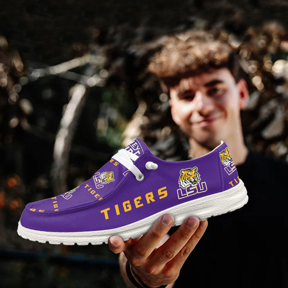 NCAA LSU Tigers - Custom Name Hey Dude Shoes 02