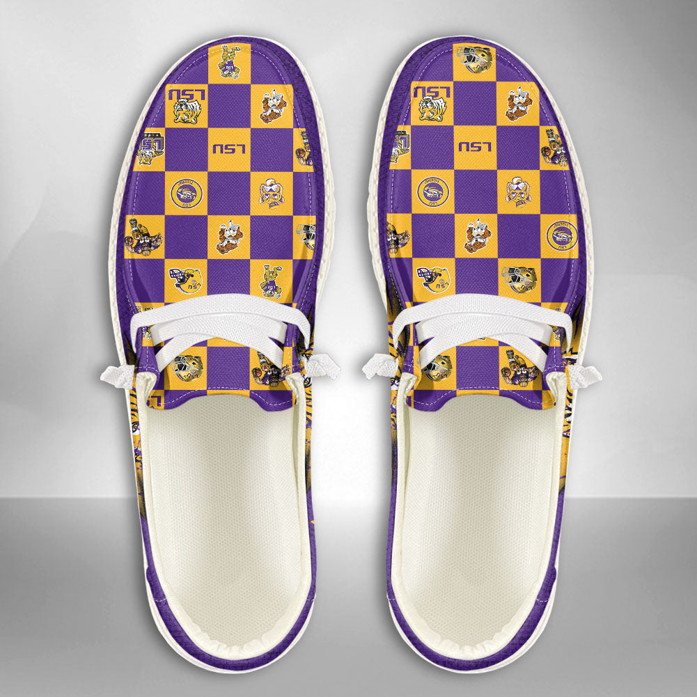 NCAA LSU Tigers Custom Name Hey Dude Shoes 01 CH1