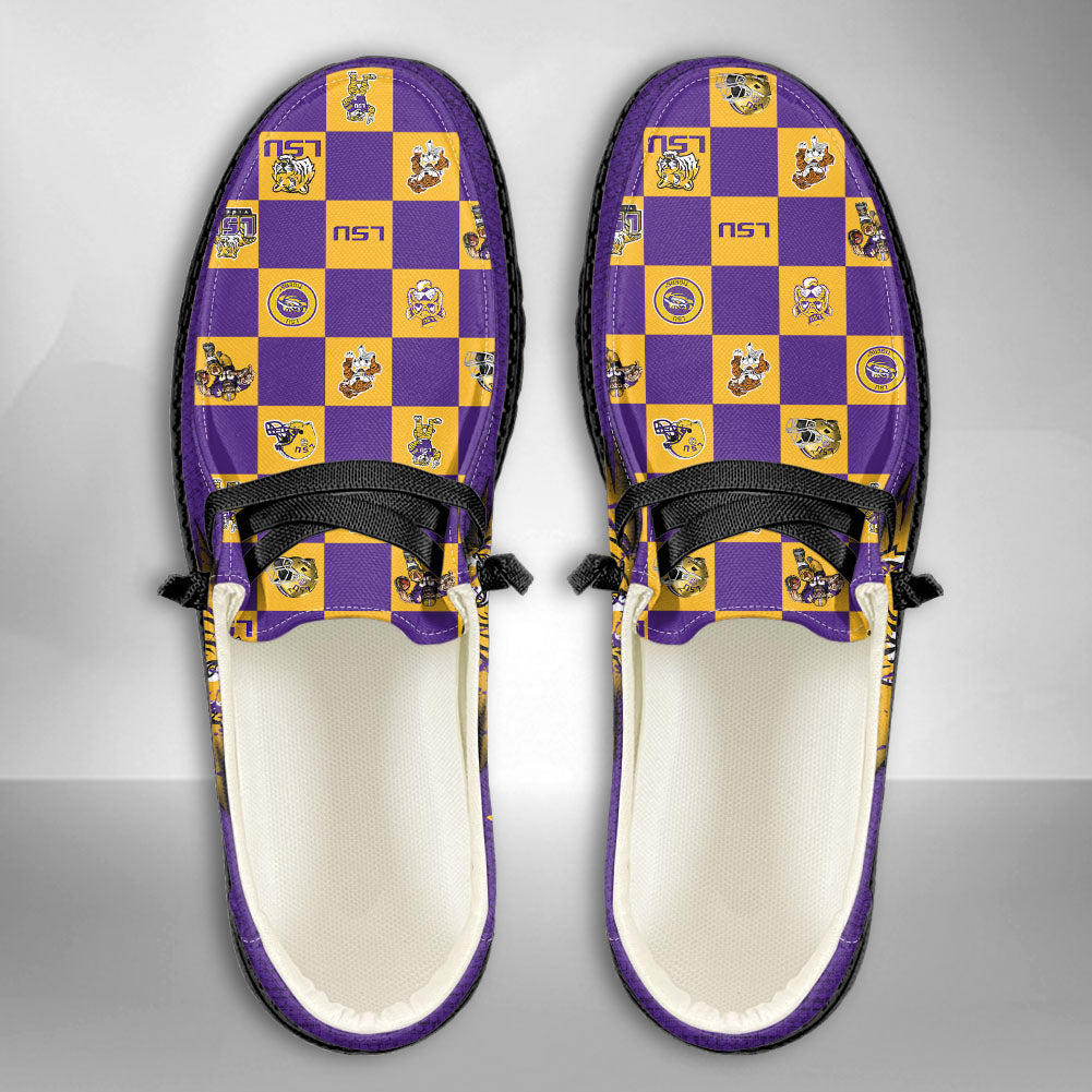 NCAA LSU Tigers Custom Name Hey Dude Shoes 01 CH1
