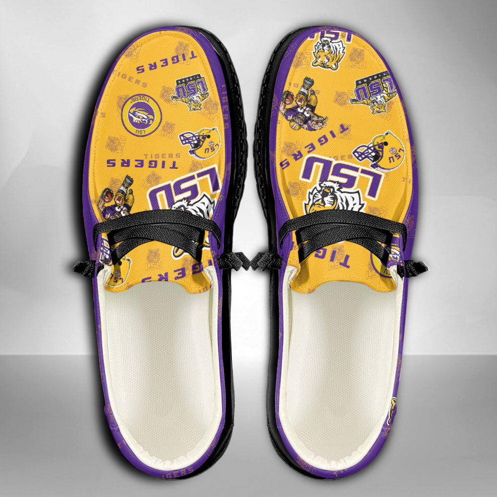 NCAA LSU Tigers Custom Name Hey Dude Shoes 01