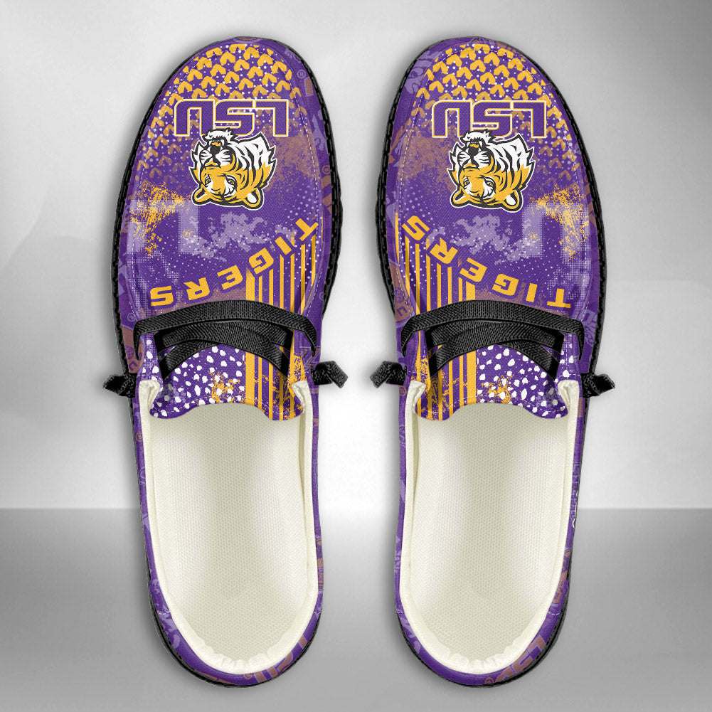 NCAA LSU Tigers Custom Name Hey Dude Shoes 03 M7