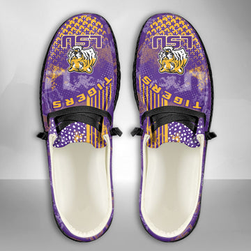 NCAA LSU Tigers Custom Name Hey Dude Shoes 03 M7