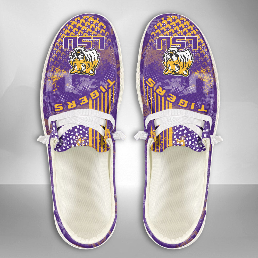 NCAA LSU Tigers Custom Name Hey Dude Shoes 03 M7