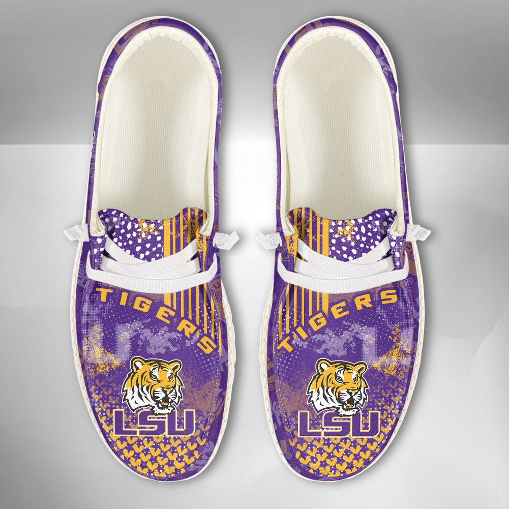 NCAA LSU Tigers Custom Name Hey Dude Shoes 03 M7