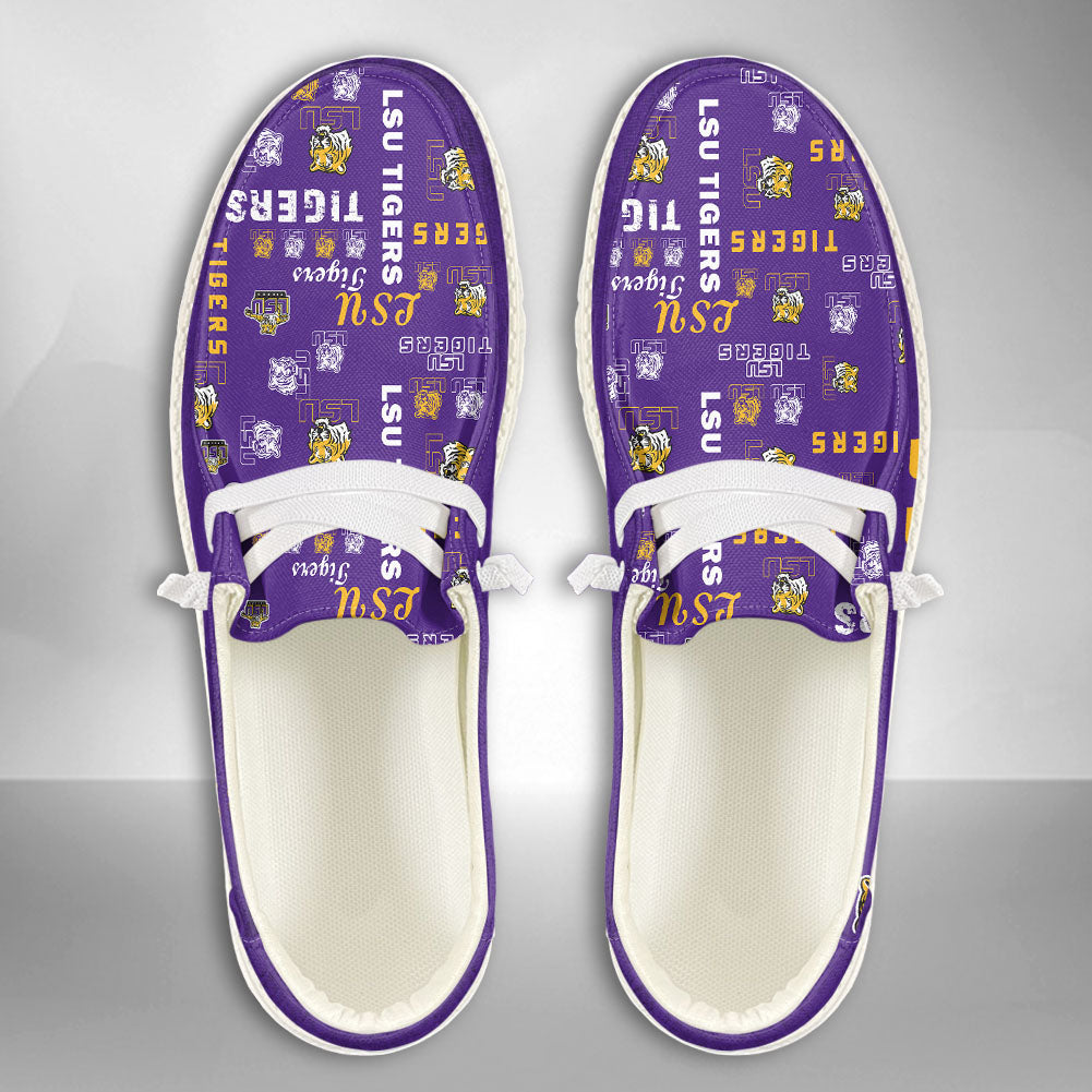 NCAA LSU Tigers Custom Name Hey Dude Shoes 04 M7