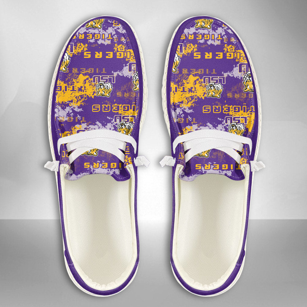 NCAA LSU Tigers Custom Name Hey Dude Shoes 05 M79